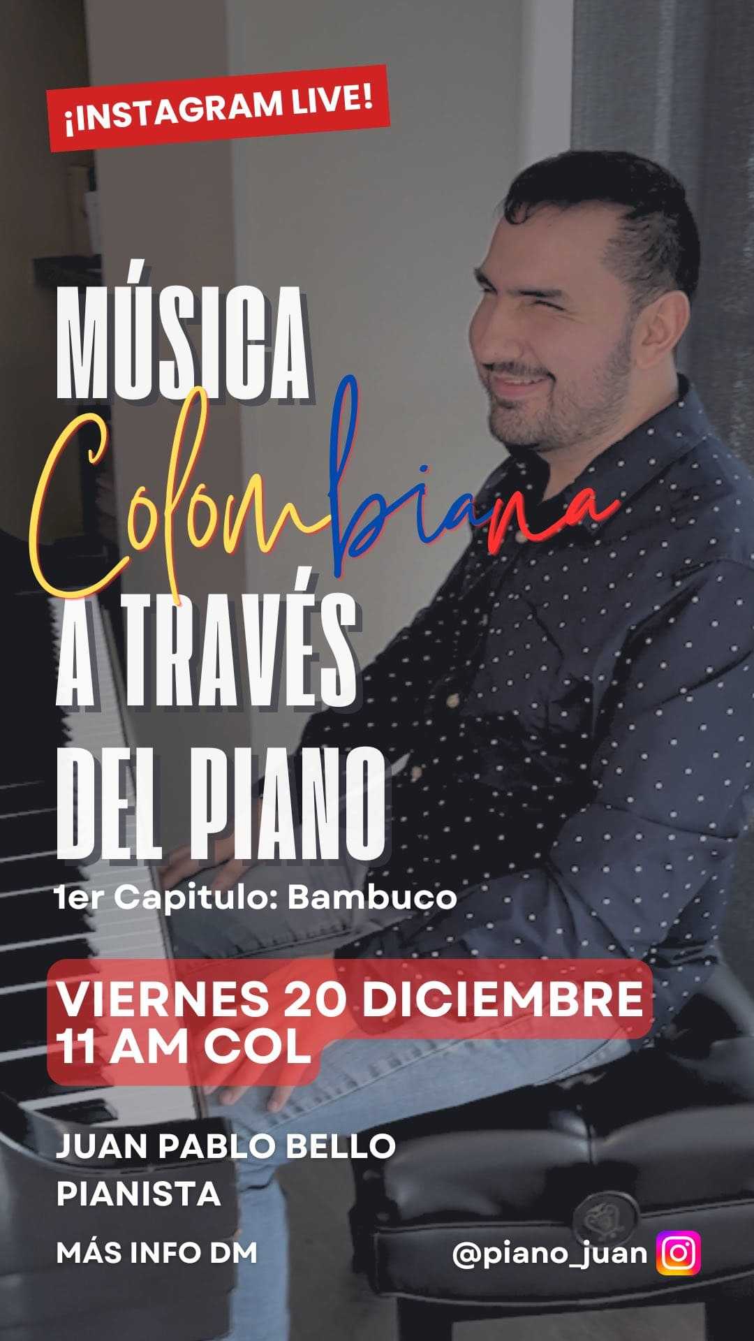 Evento Online de Música colombiana a través del piano