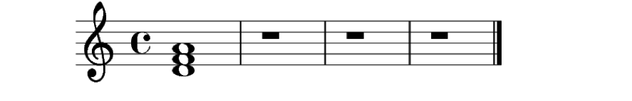 Partitura con el acorde de re menor